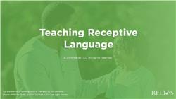 Teaching Receptive Language Skills